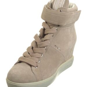 Prada Women's Beige High-Top Sneakers